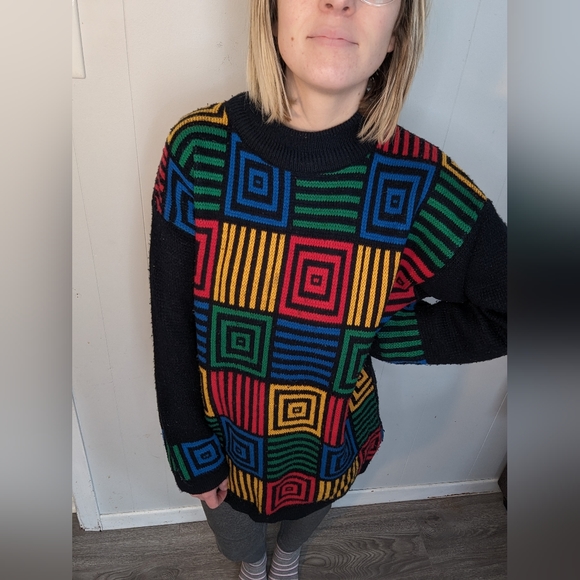 Vintage colour block sweater - Picture 2 of 2